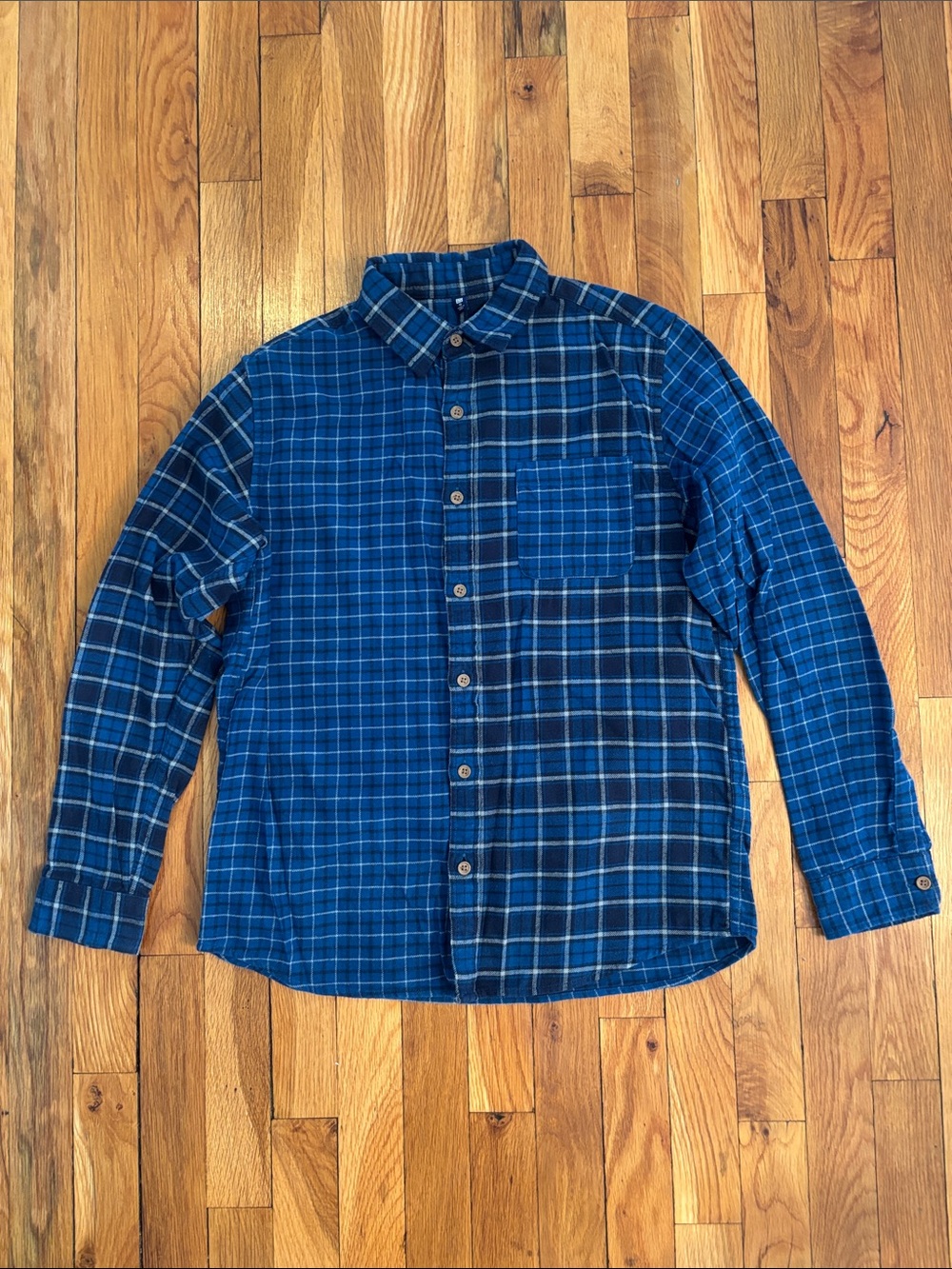 Blue Plaid Long-Sleeve Boy’s Shirt